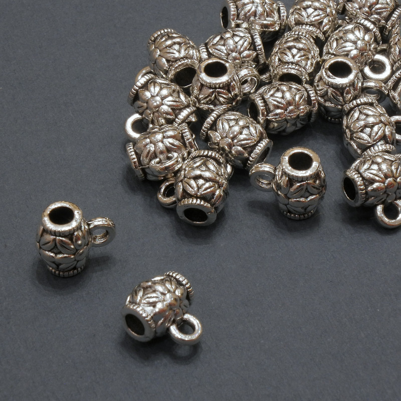 Furnitură bail – ținător, diametru 7×8 mm, gaură Ø 2,7 mm, ambalaj 20 g ± 21 buc.