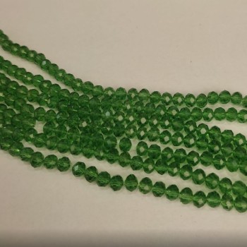Mărgele din cristal ceh verde smaragd transparente «rondele», diametrul 6x5 mm, lungime 43 cm