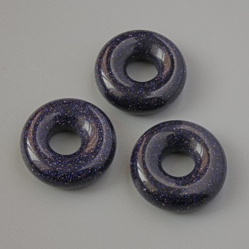 Mărgea Pandora Aventurin Albastru Nisip Noaptea Cairo (Sintetic), diametrul 15x5 mm, diametrul găurii 5,2 mm