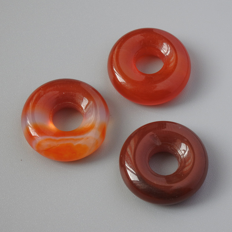 Mărgea Pandora carneol natural, diametrul 15x5 mm, diametrul găurii 5 mm+