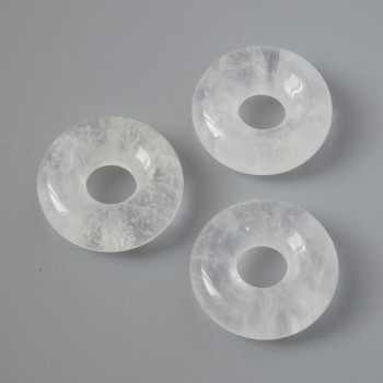 Mărgea Pandora din cristal de munte natural, diametrul mărgelei 15×5 mm, diametrul orificiului 5 mm+