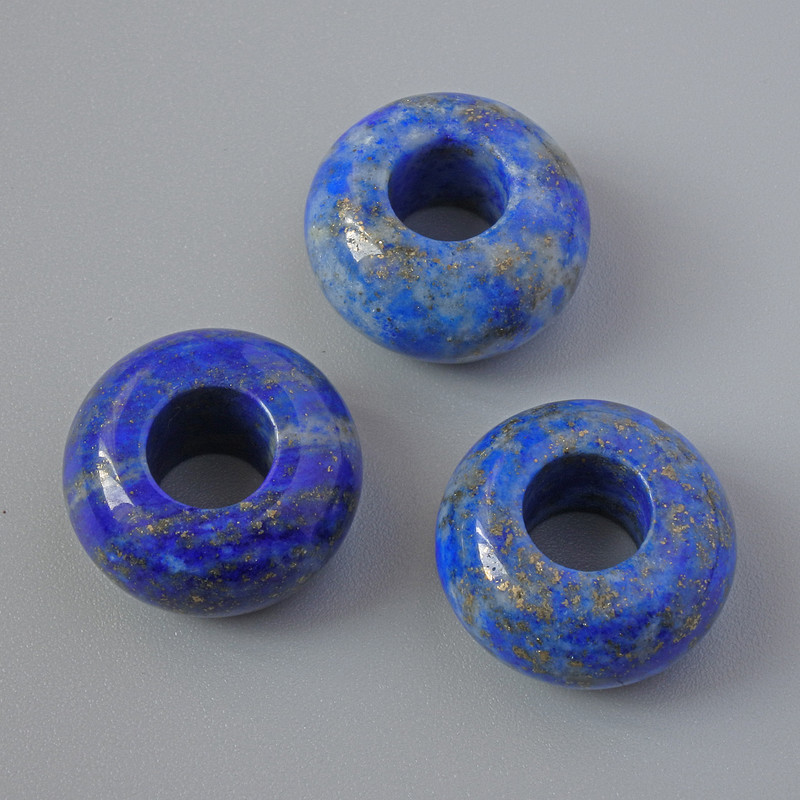 Mărgea Pandora din lazurit natural, diametru 14×7 mm