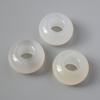 Mărgea Pandora din agat fumuriu, piatră naturală, diametrul 14x7 mm, diametrul orificiului 5,6 mm+