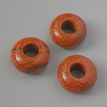 Mărgea Pandora Aventurin Nisip auriu (Sintetic), diametrul 14x7 mm, diametrul găurii 5,5 mm+