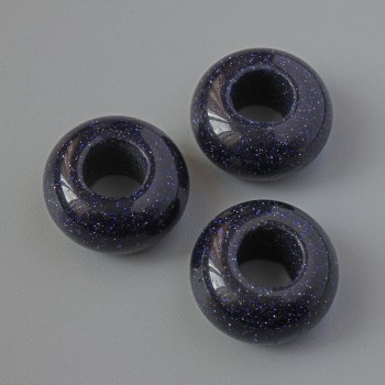 Mărgea Pandora Aventurin Albastru Nisip Noaptea Cairo (sintetică), diametrul 14×7 mm, diametrul găurii 5,5 mm+