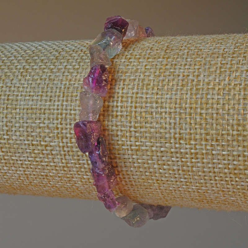 Brățară din fluorit natural, mărgele facetate, diametrul 6x8 mm, lungime 18 cm +- (elastic)