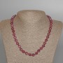 Colier din turmalin rubelit, piatră naturală, mărgele tăiate, diametrul 8 mm, lungime 48 cm