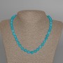 Colier cu acvamarin, piatră naturală, mărgele tăiate, diametrul 8 mm, lungime 47 cm ±