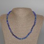 Colier din lapislazuli natural, mărgele netede, diametru 6,5 mm, lungime 47 cm