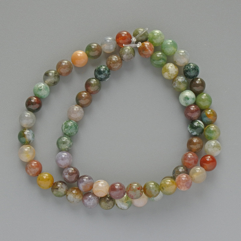 Mărgele din jasp multicolor, piatră naturală, bile netede, diametrul de 6,5 mm, lungimea de 38 cm, pe fir