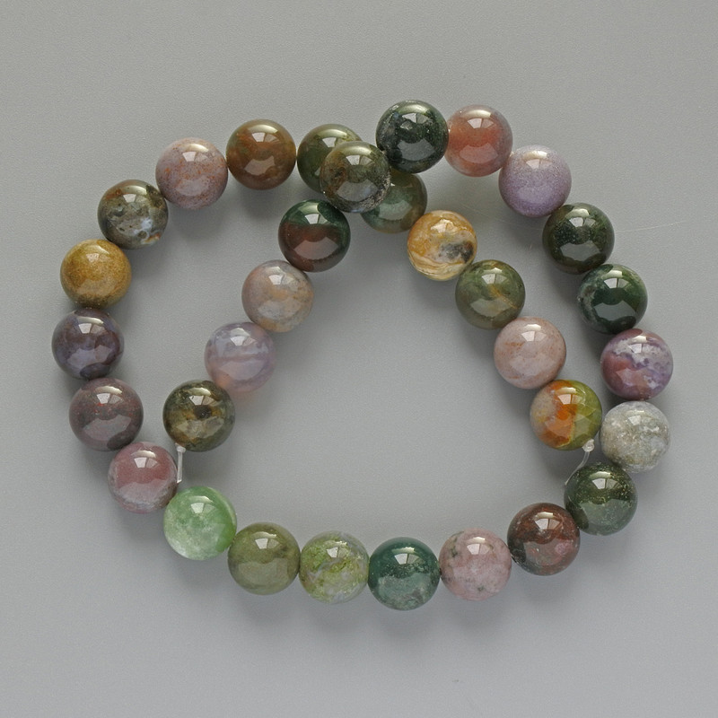 Mărgele de jasper multicolor, piatră naturală, bile netede, diametrul 10,5 mm, lungime 38 cm, pe fir