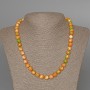 Colier Varisit (acrilic artificial) verde, portocaliu și alb, mărgea netedă, diametrul de aproximativ 8,5 mm, lungime 47 cm