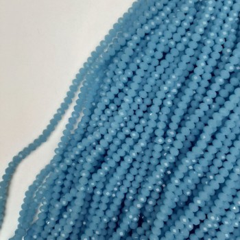 Mărgele rondel din cristal ceh, albastru deschis, tăiate, diametrul 6x4,5 mm, lungimea 39 mm, pe fir
