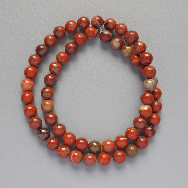 Mărgele din jasper roșu natural, piatră naturală, bile netede, diametrul 6 mm ±, lungime 38 cm ± pe fir
