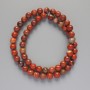 Mărgele din jasper roșu natural, piatră naturală, bile netede, diametrul 6 mm ±, lungime 38 cm ± pe fir