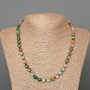 Colier din jasper verde natural, cuburi tăiate, diametru aproximativ 7 mm, lungime 51 cm