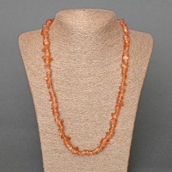 Colier din cuarț nuanțat, granule de 8x4 mm ±, lungime 57-62 cm ±