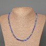 Colier din lazurit, piatră naturală, cuburi facetate, diametrul 4 mm, lungime 47 cm ±
