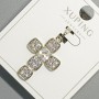 Pandantiv «Cruce» Xuping cu cristal alb și strasuri, diametrul 18×24 mm, lungime 32 mm, placat cu rodiu