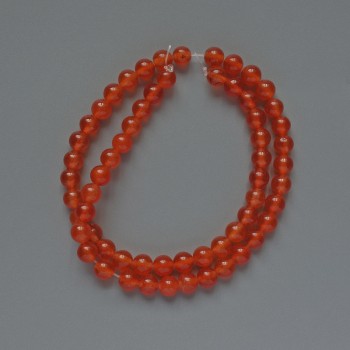Mărgele carneol artificiale, bile netede, diametrul 6 mm, lungime 38 cm, pe fir