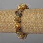 Brățară din agat galben, mărgele lucioase, diametru 12 mm, lungime 18 cm, elastică