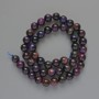 Mărgele multicolore din piatră naturală, ochi de pisică, bilă netedă, diametrul 8,5 mm, lungimea 38 cm, pe fir