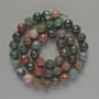 Mărgele din jasper multicolor, piatră naturală, sfere tăiate, diametrul 8 mm, lungime 38 cm, pe șnur