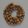 Mărgele din ochiul de tigru, piatră naturală, bilă tăiată, diametru 8 mm, lungime 38 cm, pe șnur