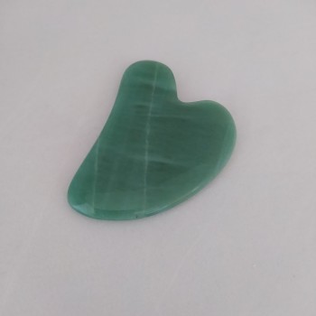 Gua Sha masaj cu piatră naturală de nefrit, 6×8 cm