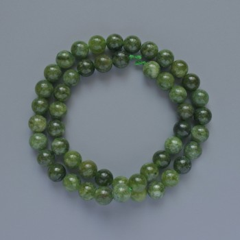 Mărgele din jadeit, piatră naturală, formă de bilă netedă, diametrul de 8 mm ±, lungime de 39 cm ±, pe șnur