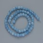 Mărgele de acvamarin, piatră naturală, cuburi facetate, diametrul 5,5 mm, lungimea 38 cm, pe șnur