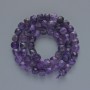 Mărgele din ametist, piatră naturală, tăiate cub, diametrul de aproximativ 7 mm, lungimea de aproximativ 38 cm, pe șnur