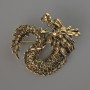 Broșă pandantiv Dragon metal auriu, 42x42 mm