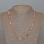 Colier din rodohrozit, piatră naturală, cu mărgele tăiate, diametrul 8x10 mm +/-, lungime 48 cm +/-