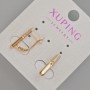 Cercei Xuping cu cristale albe, diametrul 17x3 mm, placare cu aur 18K