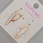 Сережки Xuping з білими стразами, діаметр 23х6мм+- Позолота 18К