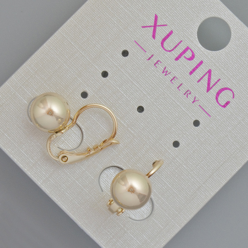 Cercei Xuping, diametrul 8 mm, lungimea 15 mm, placare cu aur 18K