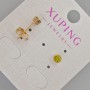 Cercei cu știft Xuping cu cristal galben, diametrul aproximativ de 5 mm, placare cu aur 18K