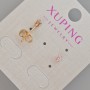 Cercei cu știft Xuping, cristal mov, diametrul de aproximativ 4 mm, placare cu aur 18K