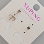 Cercei cu știfturi Xuping cu cristal negru, diametrul de 3,5 mm, placare cu rodiu