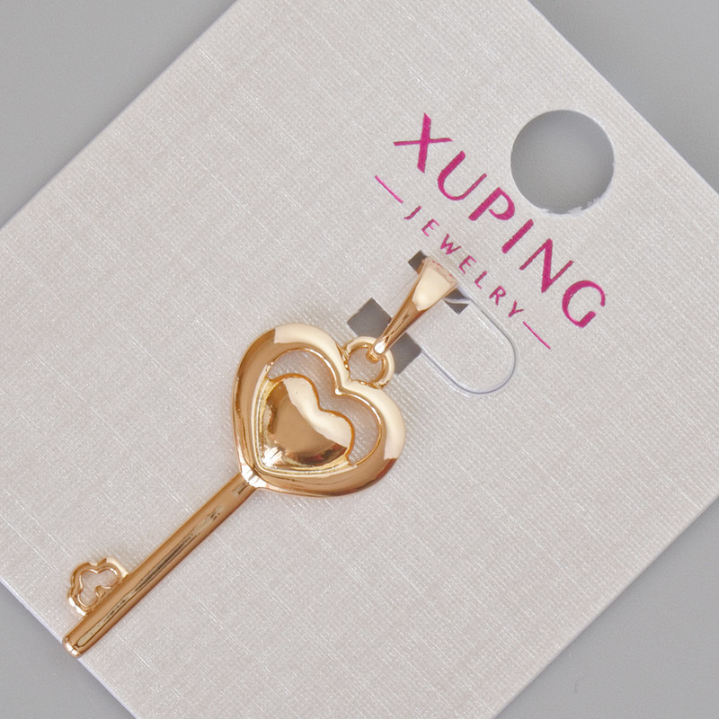 Pandantiv Xuping «Cheia inimii», diametrul 33×13 mm ± placare cu aur 18K