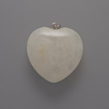 Pandantiv inimă din cristal de munte, diametrul 30x30x12 mm, lungimea 36 mm +/-