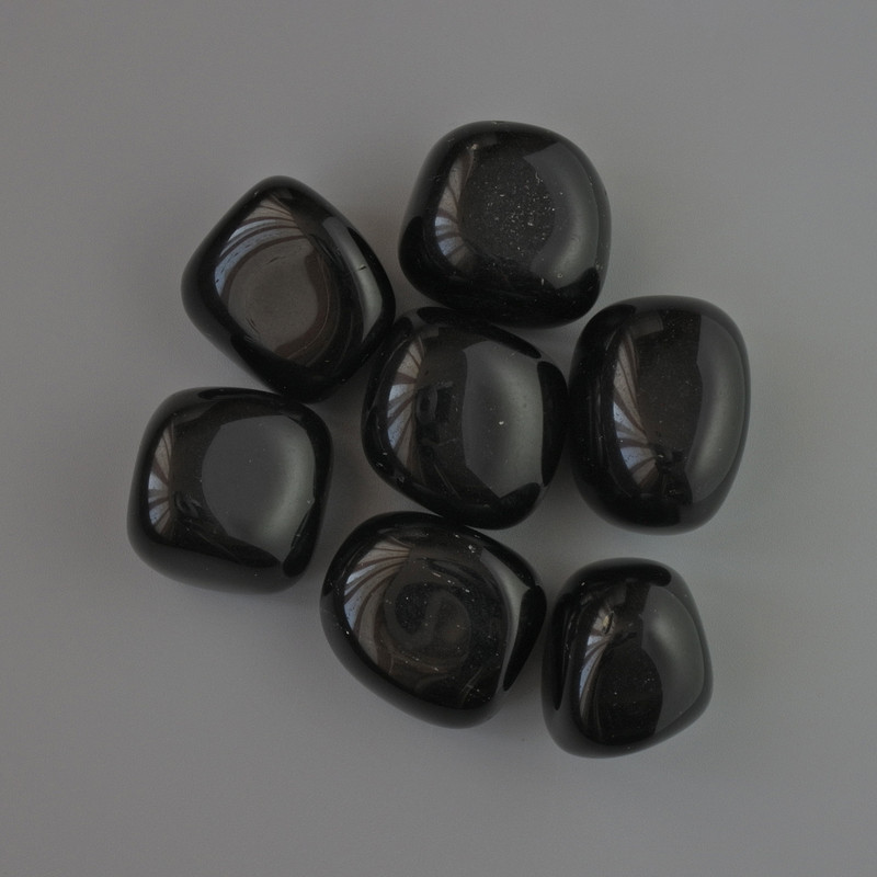 Piatră naturală decorativă agat negru, fațetată, diametrul 22x20-22 mm (+-), ambalare 100 g
