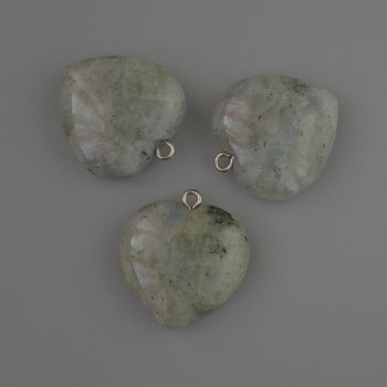 Pandantiv inimă din labradorit, diametrul 27×25 mm+