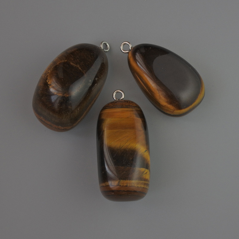 Pandantiv din ochi de tigru, piatră naturală, dimensiune 35×17 mm+