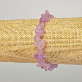 Brățară din cuarț violet tonat, granule 6x4 mm, lungime 18 cm, pe bandă elastică