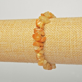 Brățară din agat galben, piatră naturală, fragmente, diametrul 7×4 mm, lungime 18 cm, elastic