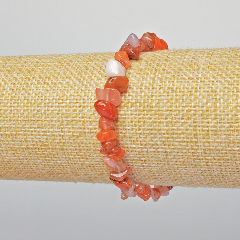 Brățară din carneol natural, granule, diametru 6x4 mm, lungime 18 cm, elastică