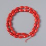 Mărgele din coral natural, granule, diametrul 11x6 mm, lungime 39 cm, pe șnur
