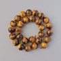 Mărgele Ochi de Tigru, piatră naturală, bilă netedă, diametru 14 mm, lungime 39 cm, pe șnur